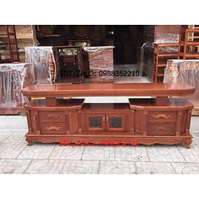 Tủ tivi vát cạnh gỗ xoan đào  màu cánh gián vân gỗ tự nhiên gỗ đã được xử lý tẩm sấy chống mối mọt đủ kích thước
