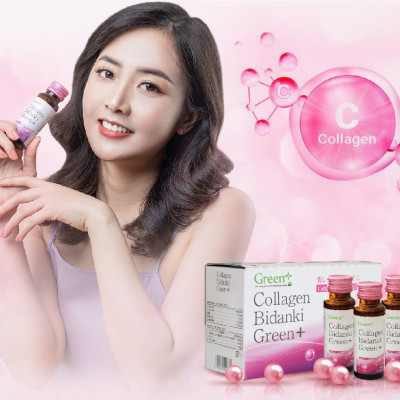 Nước uống Collagen Nhật Bản - Collagen Bidanki Green+ đẹp da, chống lão hóa