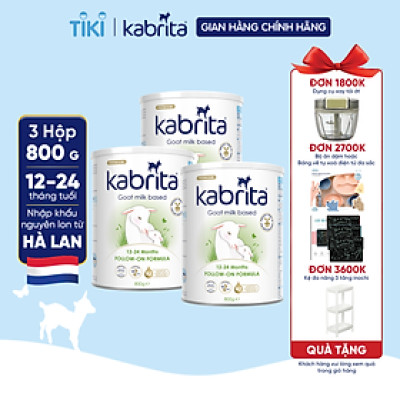 Combo 3 lon Sữa dê Kabrita số 2 cho trẻ từ 12- 24 tháng - Lon 800g