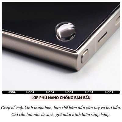 Kính cường Lực Hoda 0.21mm cho Samsung Galaxy S25Ultra / S24 Ultra - Độ trong 4K Full Màn Hình 9H Chống Xước Bẩn Nano - Hàng chính hãng