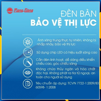 Đèn Bàn Chống Cận Rạng Đông RD-RL 27.LED 5W - Hàng chính hãng