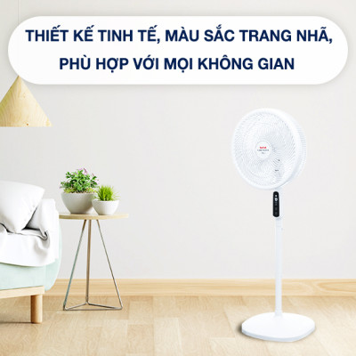 Quạt đứng Tefal TB Silence Plus VH689690-Trắng Cánh Trắng- Hàng chính hãng