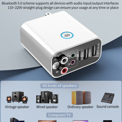 Hàng Chính Hãng - Bộ Thu Phát Bluetooth K16-JA Bluetooth 5.0 Phạm Vi Kết Nối 15m Chế Độ Chuyển Đổi Linh Hoạt Đa Dạng Nguồn Phát Blueooth TF USB AV 3.5mm Remote Sạc USB Kép 5V/2.1A Tự Động Kết Nối Giải Mã HD Hỗ Trợ Thẻ Nhớ Lên Tới 128Gb - ROGTZ