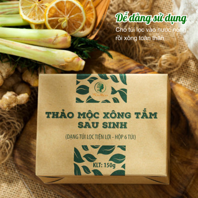 Combo 2 hộp thảo mộc xông tắm sau sinh Wonmom 150Gr ( Loại mới: 6 Túi/Hộp )