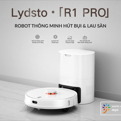 Robot hút bụi Lydsto R1 PRO thông minh có định vị bằng hệ thống cảm biến LDS - Hàng chính hãng