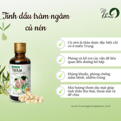 Tinh Dầu Tràm Ngâm Củ Nén Mệ Đoan Cao Cấp Kháng Khuẩn Gấp 3 Tinh Dầu Tràm cho Bé Sơ Sinh Sát Khuẩn Phòng Ho Côn Trùng Cắn Muỗi Đốt 50ml