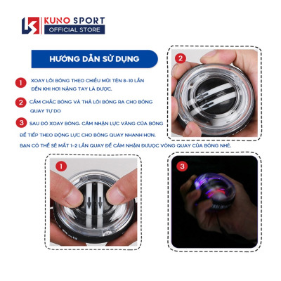 Combo 3 Món Dụng Cụ Tập Tay KUNOSPORT, Kìm Bóp Tay + Bóng Tập Cổ Tay + Lò Xo Tập Tay Chữ U