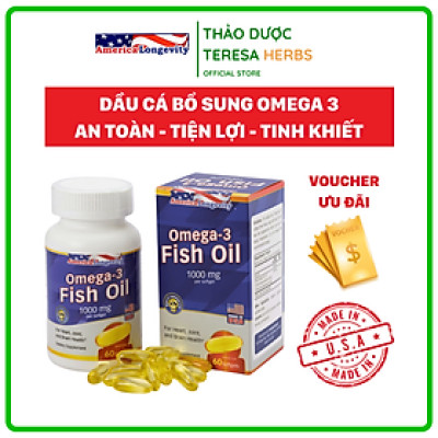 Dầu Cá Omega 3 Mỹ Fish Oil Giúp Bổ Mắt, Não, Tim