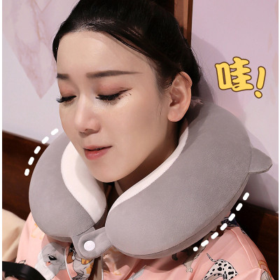 Gối chữ U làm bằng mút hoạt tính, gối kê cổ dễ thương dùng để máy bay, xe hơi, du lịch, kê cổ cổ gối ngủ trưa văn phòng-GC876488