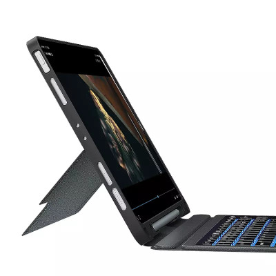 Bao Da Bàn Phím iPad Air 6 11 inch M2 Bluetooth WIWU Mag Touch - Có Đèn Led, Trackpad Mượt, Tháo Rời Linh Hoạt - Hàng Chính Hãng
