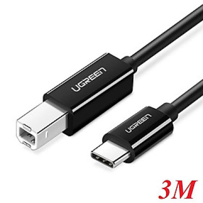 Ugreen UG80812US241TK 3M màu đen cáp USB type C ra Type B 2.0 Printer Scanner - HÀNG CHÍNH HÃNG