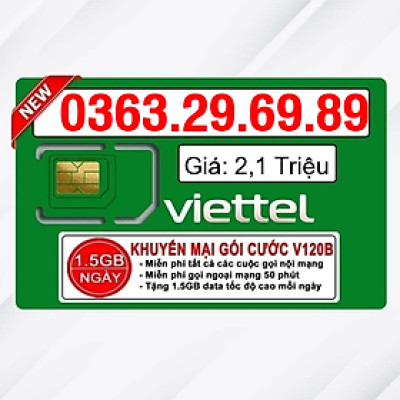 Sim Viettel số đẹp - Hàng chính hãng - 0363.29.69.89