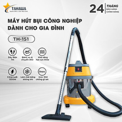 Máy hút bụi công nghiệp TAHAWA TH-151 Máy hút bụi cầm tay Máy thích hợp sử dụng cho môi trường nhỏ và vừa như nhà riêng, văn phòng nhỏ.