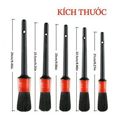 Bộ 5 chổi cọ rửa xe máy, ô tô đa năng, vệ sinh khoang máy, cọ rửa ô tô, bánh xe ô tô, lông cọ dài mềm, không trầy xước