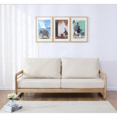 Combo sofa gỗ sồi và kệ tivi gỗ cao su đón Tết 2022