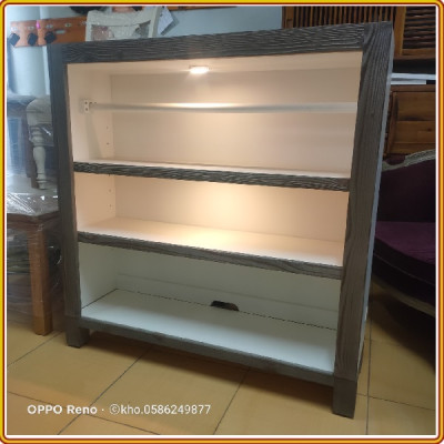 Kệ sách gỗ 2 đèn led chiếu sáng Tundo 107 x 32.5 x 109 cm