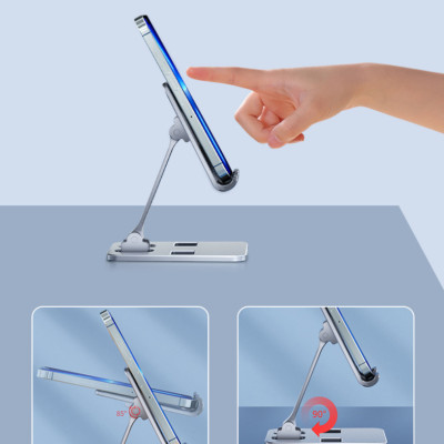 Giá kệ đỡ dành cho điện thoại máy tính bảng hợp kim nhôm siêu mỏng nhẹ gấp gọn điều chỉnh nhiều nấc độ cao K3 - Hàng chính hãng
