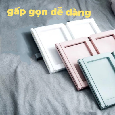 Bàn làm việc, đọc sách gấp gọn bàn học sinh - sinh viên có khe để ipad và cắm bút sử dụng gọn gàng