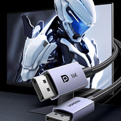 Ugreen UG15383DP118TK 1M DP 2.1 16K30Hz 10K60Hz 8K120Hz 4K144Hz Cáp Displayport hỗ trợ độ phân giải cao dây bọc dù - HÀNG CHÍNH HÃNG