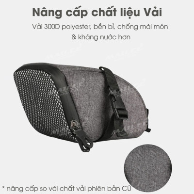 Túi Yên Xe Đạp XD-01 Gắn Yên Sau Tích Hợp Đèn Đuôi Nhấp Nháy Cảnh Báo nhiều màu, chất liệu vải 300D chống thấm nước, sạc Type C, dung tích 1.4 lít (kèm bọc chống mưa đi kèm) - Mai Lee