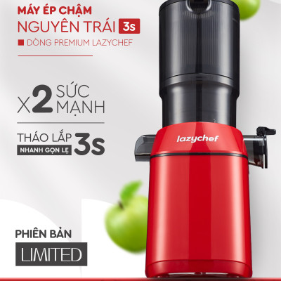 Máy Ép Chậm Nguyên Quả 3S Lazychef 200W Dòng Premium, Máy Ép Trái Cây, Tháo Lắp 3S,Công Nghệ Ép Lạnh, hàng chính hãng