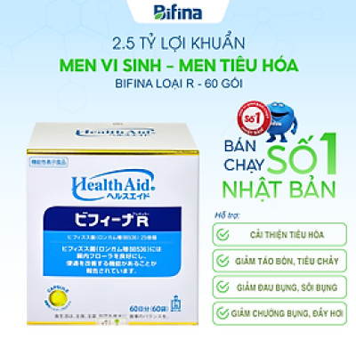 Men vi sinh Bifina Nhật Bản, Loại R 60 gói- Hỗ trợ tình trạng táo bón,tiêu chảy,đầy hơi