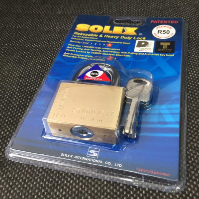 Khóa Solex R50 thân đồng rộng 50mm chìa vuông - MSOFT