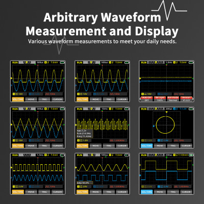 Đồng hồ đo điện vạn năng kỹ thuật số Zoyi ZT-703S 3 trong 1, tích hợp đo sóng hai kênh 50 mhz, lưu trữ dữ liệu dạng sóng, máy phát tín hiệu dao động kép, băng thông 280ms, tốc độ pc - Hàng Chính Hãng