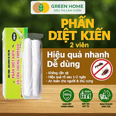 Phấn Diệt Kiến Và Côn Trùng Vipesco, GreenHome, Hộp 2 Viên, Diệt Trừ Kiến, Gián, Rận, Rệp, Bọ Chét,.