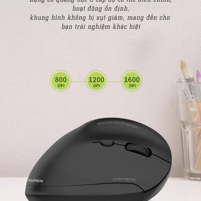 Chuột công thái học  không dây Newmen F1000 Dual Mode - Hàng chính hãng
