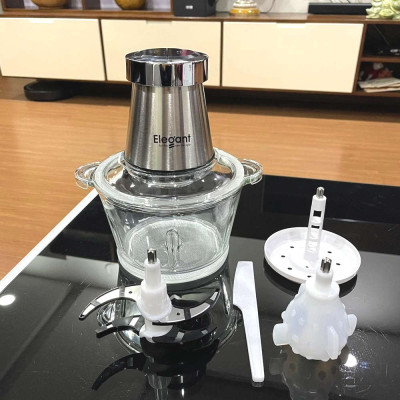 Máy xay thịt đa năng Elegant FC-J08 công suất 350W, cối thủy tinh 1.8L - Hàng chính hãng