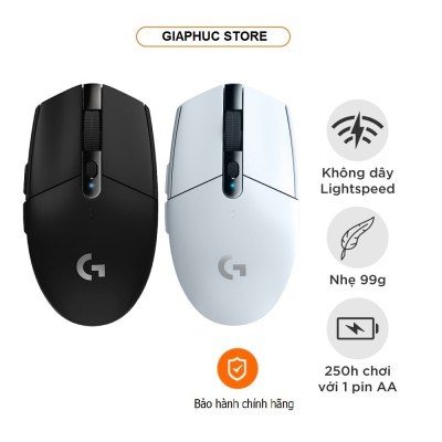 Chuột game không dây Lightspeed Logitech G304 - Cảm biến Hero, 12k DPI, nhẹ, 6 nút lập trình, on-board memory, pin 250h - Hàng chính hãng