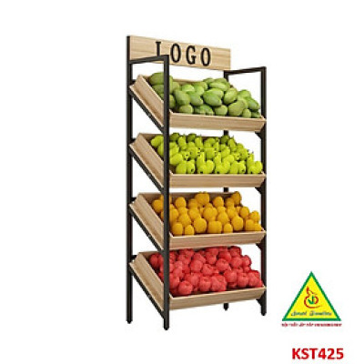 Kệ trưng bày sản phẩm, hàng hóa , kệ trang trí khung sắt mặt gỗ KST425 - NỘI THẤT LẮP RÁP VIENDONGADV