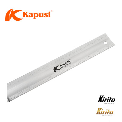 Thước ke góc vuông nhôm Kapusi Nhật Bản 30cm thiết kế nivo, nhôm trắng chống gỉ 