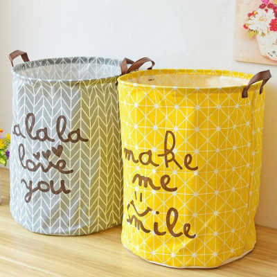 Giỏ Đựng Đồ, Sọt Vải Đựng Quần Áo Phong cách Hàn Quốc , Chống Thấm Nước ,Tiện Ích Nhà Cửa, Hoạ tiết Vintage - Hàng Chính Hãng MINIIN