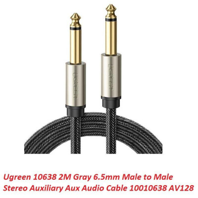 Ugreen UG10638AV128TK 2M màu xám cáp 6.5mm TS âm thanh Pro audio đầu mạ vàng 24k - HÀNG CHÍNH HÃNG