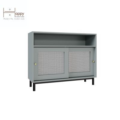[Happy Home Furniture] ROTAN, Tủ đựng đồ 2 cánh lùa - chân sắt , 100cm x 34cm x 80cm ( DxRxC), TCL_033