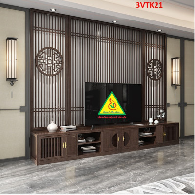 Vách ngăn phòng khách nhà bếp, Tủ kệ vách ngăn phòng 3VTK21