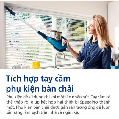 Máy hút bụi cầm tay không dây 3 trong 1 SpeedPro Aqua thương hiệu Philips FC6730/81 - Hàng Nhập Khẩu