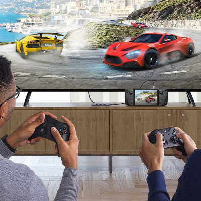 Ugreen 15598 USB type C sang 1 x HDMI 4K30Hz + 3 x USB 3.0 + 1 x RJ45 1Gbps + 1 x USB-C PD100W Bộ chuyển 6in1 Ugreen CM512 - Hàng Chính Hãng