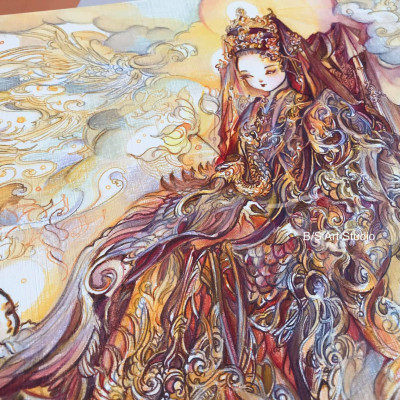 Tranh in treo tường nghệ thuật "VU LAN BÁO HIẾU - ĐỨC THÁNH MẪU" - tranh in treo tường trang trí góc học tập, làm việc hoặc phòng ngủ, phòng khách, quà tặng