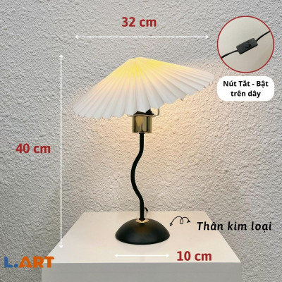 Đèn bàn decor studio đèn ngủ trang trí kiểu sóng lượn Hàn Quốc màu đen DBK008D