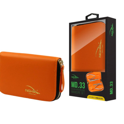 Kềm Nghĩa bộ MD33  gồm 1 kềm cắt - gở móng, 1 kềm cắt da, 1 dũa móng, 1 nhíp nhổ lông mày)