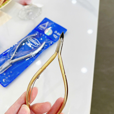 Combo Kìm Lấy Khóe Mũi Dài Nhọn 1.5cm + Kềm Nhặt cắt Da Bán Nguyệt Mạ Vàng - Dụng Cụ Chăm Sóc Nail Chuyên Nghiệp Chà Gót Chân