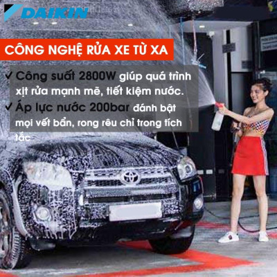 Máy rửa xe mini, Máy xịt rửa cao áp DAIKIN 2800W DK990A - Có áp chống giật + Chống cháy - Chất Lượng Tốt