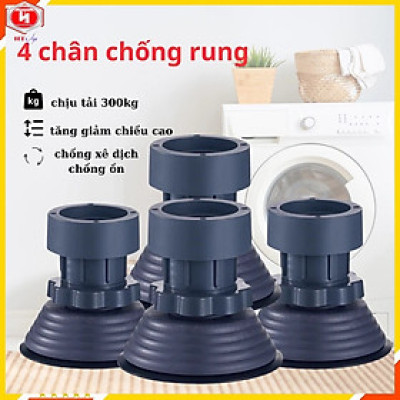 Bộ 04 chân đế cao su chống rung máy giặt - HT SYS - Đế chống rung máy giặt - Đế chống ồn máy giặt, máy sấy,tủ lạnh, bàn ghế + Sét 3 móc dính dán tường vàng tài lộc HT SYS