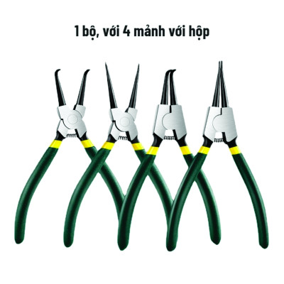 Kềm mở phe 7inch bộ 4 món- Kìm mở phe đa năng, kìm phanh, kìm mở phe trong, kìm mở phe ngoài