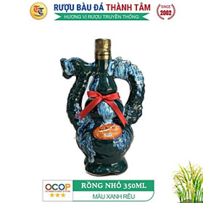Đặc Sản Bình Định - Rượu Bàu Đá Thành Tâm Rồng Nhỏ (Màu xanh rêu) 350ml  - OCOP 3 Sao