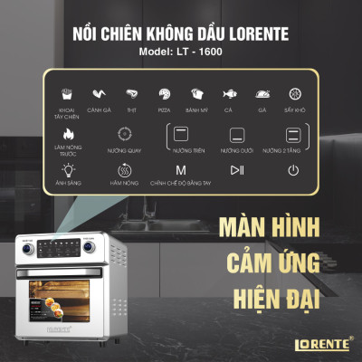 Nồi chiên không dầu cao cấp Lorente LT-1600 - Hàng Chính Hãng