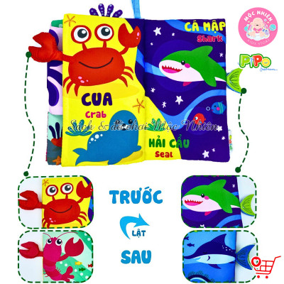 Đồ Chơi Giáo Dục Sớm Sách Vải Tương Tác Song Ngữ - Đoán Đuôi Con Vật - Pipo Vietnam